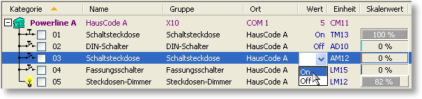 S0-Recorder - X10-Geräte bedienen