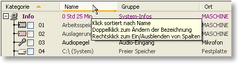 S0-Recorder - QuickInfo Spaltenüberschrift