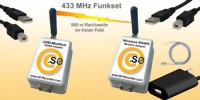 Wireless-Modbus-Set, USB-RS485-Funk-Adapter und RS485-Funk-Transceiver
