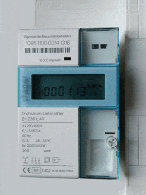 EDL-Recorder Optokopf OC3 am eHZ361LR Drehstrom-Lieferzähler