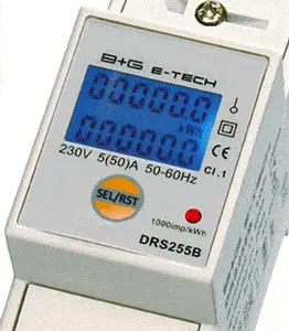Wechselstrom-Zähler DRS255B mit zweizeiligem Display und blinkender Impuls-LED